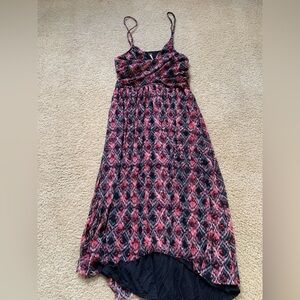 Free People Pink and Black High Low Dress